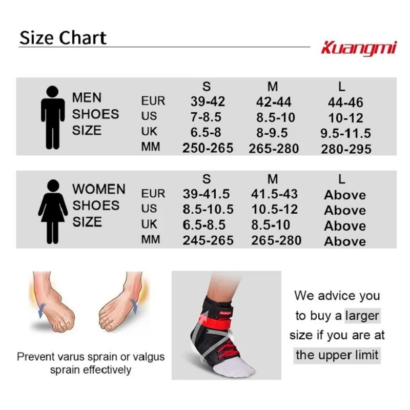 Kuangmi 1 шт. Голеностопные бандажи Brace Спорт Foot стабилизатор регулируемый ремешок sockstraps протектор Футбол охранник растяжение связок лодыжки колодки