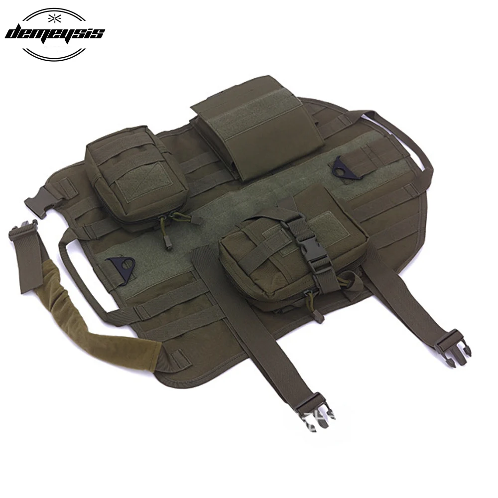 green Военный жилет с системой Molle, тренировочный жилет для собак, Охотничий Жилет, уличный тренировочный жилет для собак, армейский тактический жилет, одежда - Цвет: green