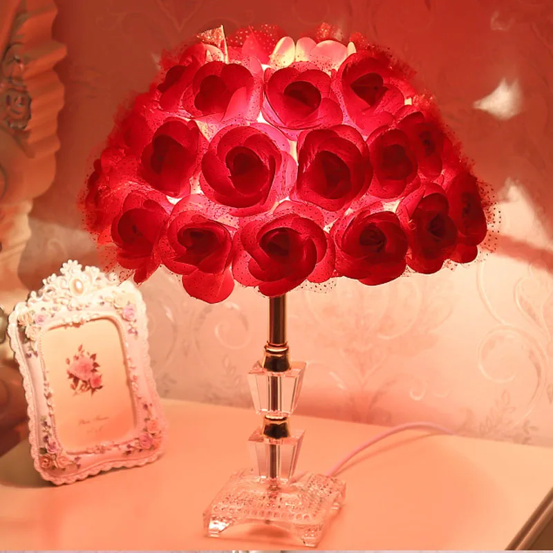 Современный Спальня Настольная лампа с романтичной розой австралийская