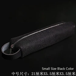 Small Size Black 1 шт. Минималистичная креативная фетровая сумка для карандашей на молнии, тканевый чехол для карандашей, сумка для хранения, Подарочная коробка для ручек, канцелярские принадлежности для офиса и школы - Цвет: Small Size Black
