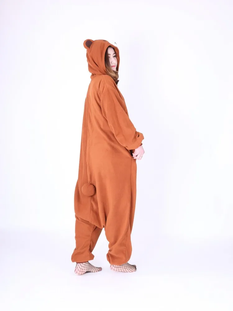 Аниме коричневый медведь Onesie взрослых животных Косплей Костюм для женщин мужчин