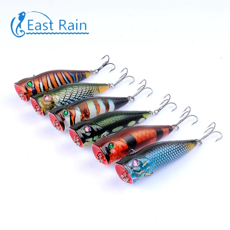 East Rain 7 см 10 4g окрашенные Topwater приманка для пресноводные морские рыболовные