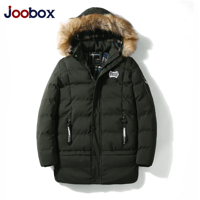JOOBOX новые зимние мужские парки из хлопка и шерсти бандана мужское длинное пальто