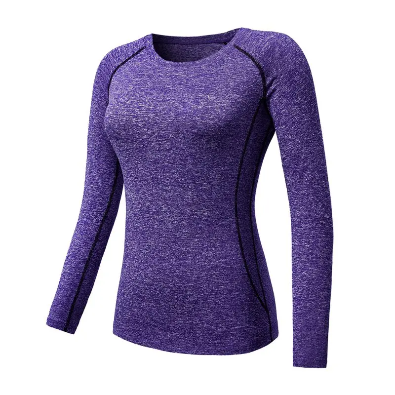 

Hot Women Compression Long Sleeve T-Shirts Tights Long Sleeve Thermal Base Layer Tops Quick-drying Slim Yoga Running t-shirt