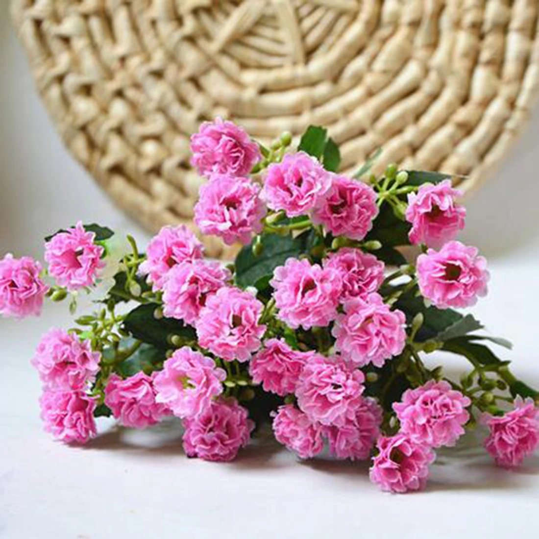 Искусственные шелковые цветы гвоздика искусственные 30 цветов 6 веток 1 букет для