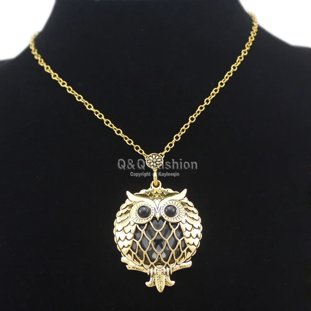 Vintage Gold Magnifying Glass Filigree Big Owl Chain Sailor Moon Pendant Anime Choker Colar Necklace Jewelry Dropshippin | Украшения и