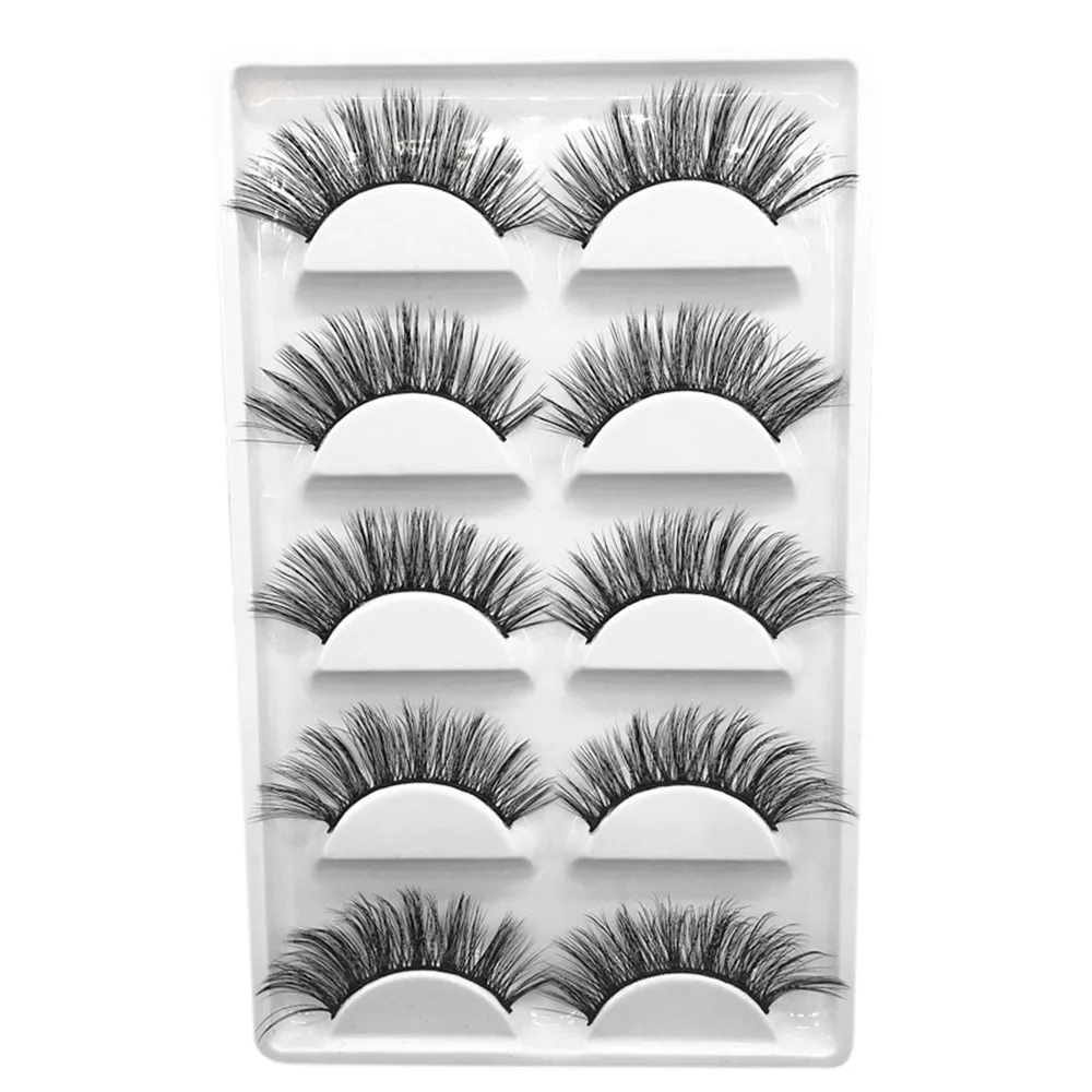 Handmade 5 Pair Full Strip Lashes Luxury 3D False Fluffy Eyelashes Long Natural Party 2U0831 | Красота и здоровье