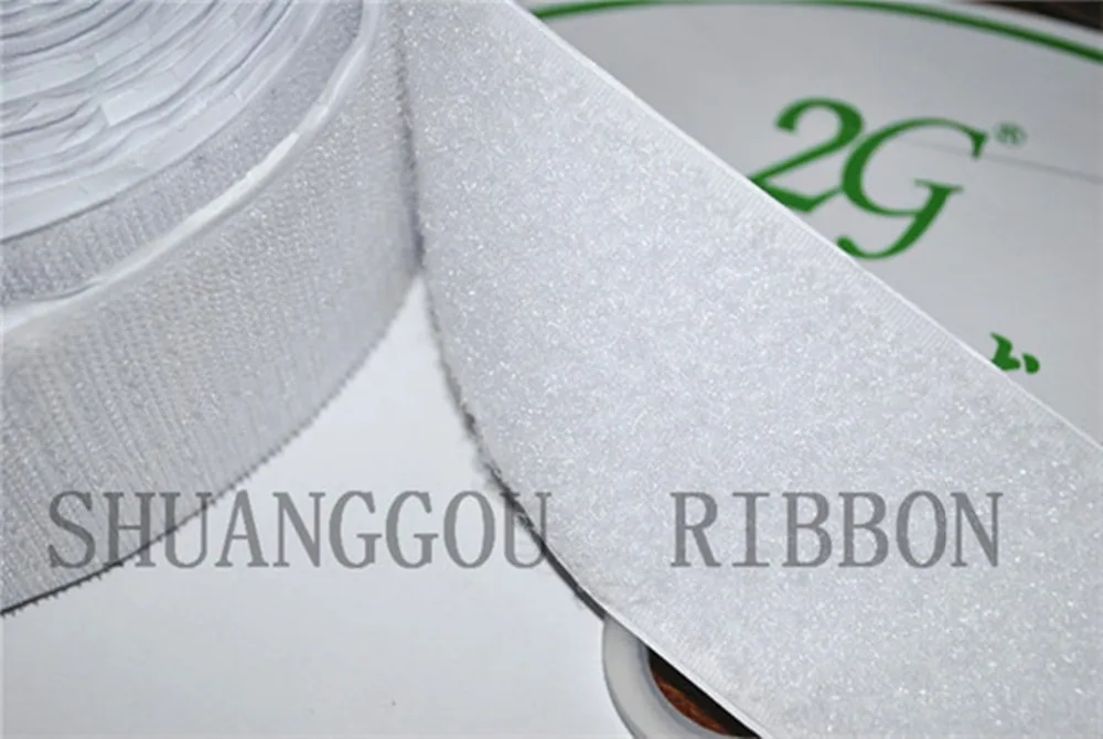 

2 inch(50mm) width x 27yards length.ALL Purpose hook and loop tape With Super Adhesive Backing .white fastening tape