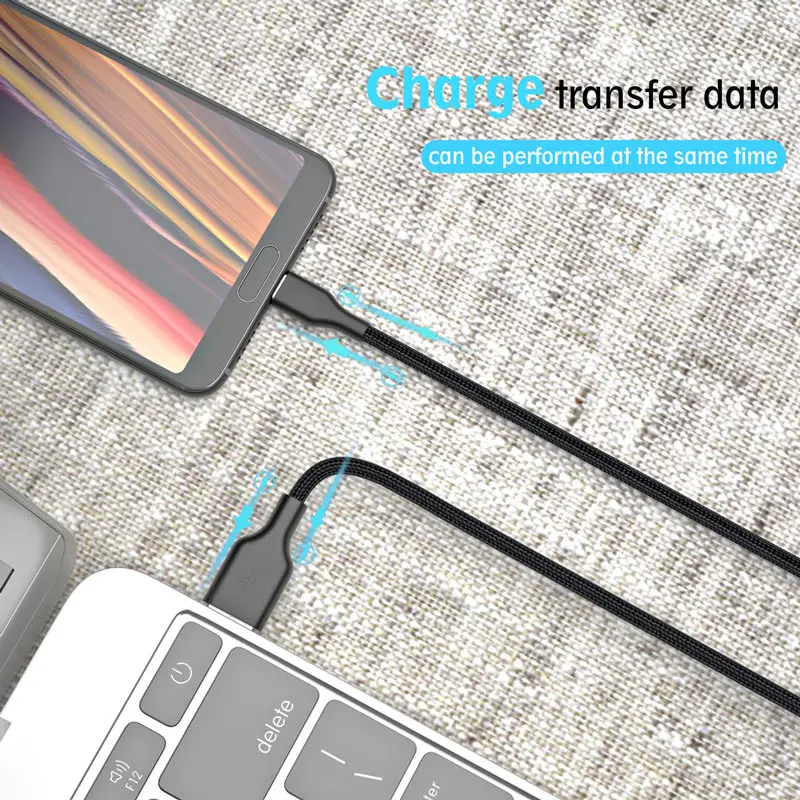 Кабель ROCK USB Type C для Huawei P20 pro P10 usb-кабель зарядки и передачи данных Samsung Galaxy S9 S8 One plus