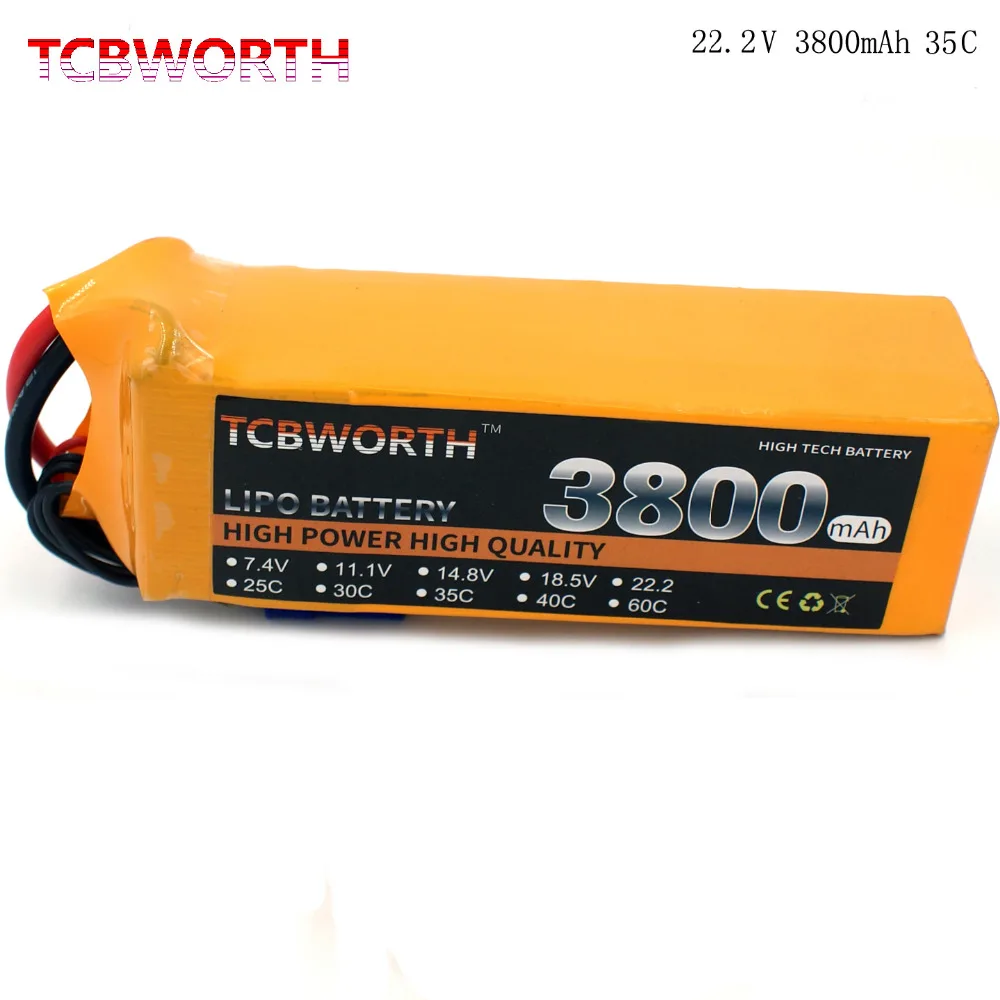 TCBWORTH RC самолет LiPo батарея 6S 22 2 V 3800mAh 35C-70C батареи для вертолет Квадрокоптер