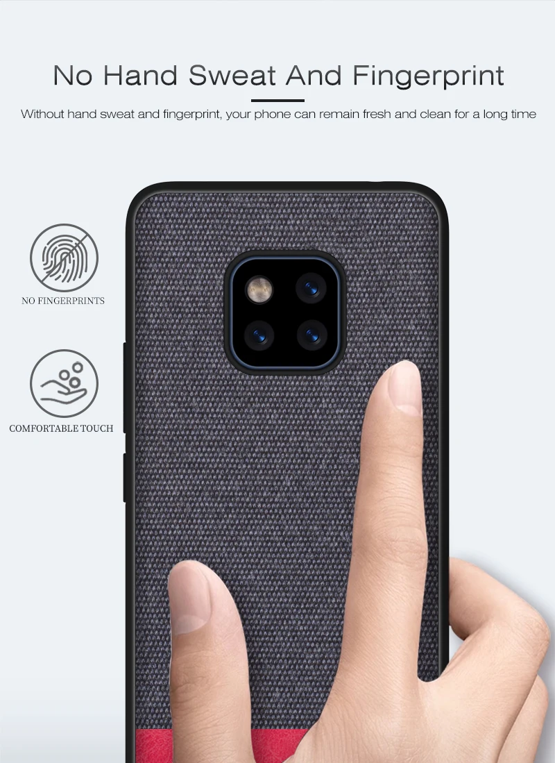 Для huawei mate 20 Pro Чехол Мягкий силиконовый край+ твердая ткань текстура защитный чехол на заднюю панель для huawei mate 20 20pro mate 20