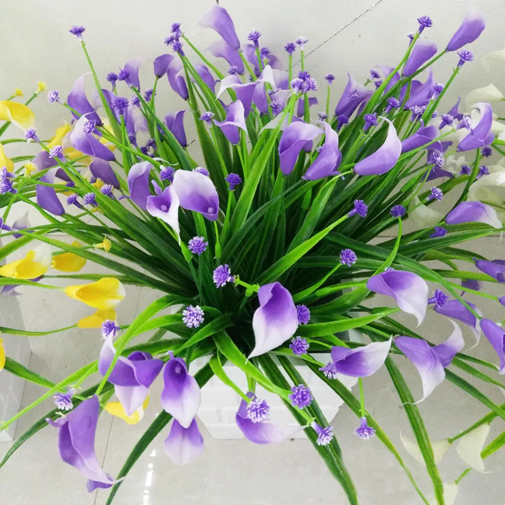 Букет из искусственной Калла букет листьев пластиковая искусственная лилия