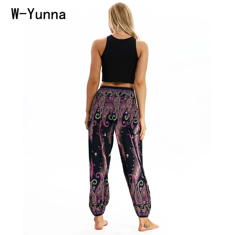 Женские шаровары W-Yunna свободные Boho с высокой талией мягкие спортивные штаны |