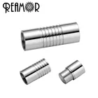 Цилиндрическая Магнитная застежка REAMOR для браслетов из нержавеющей стали, 5 шт., металлический разъем сделай сам, для ювелирных изделий, 6 мм, серебристого цвета