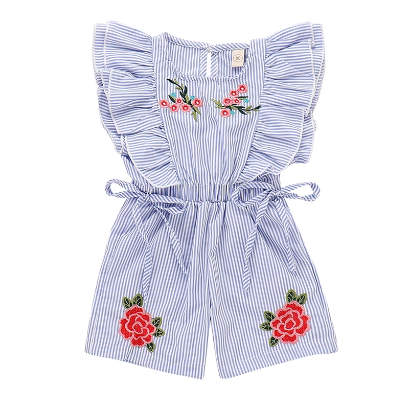 2019 New Summer Baby Girl Embroidery Floral Newborn Sleeveless Bodysuit Playsuits Cotton Infant Casual Clothes | Детская одежда и
