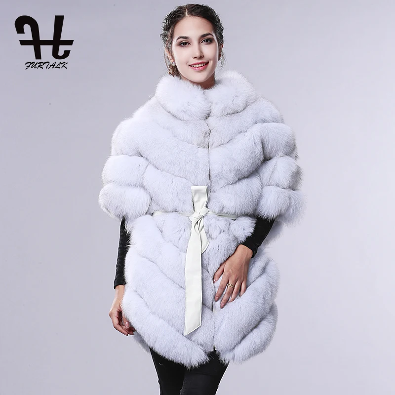 Furtalk Warmful Весь Набор Лиса Кожи Зимний России Шубу Меховой Жилет Натуральный Мех