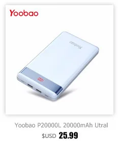 Yoobao SP6 6000 мАч карманный внешний аккумулятор с двойным входом(Micro& Lightning) для iPhone samsung Xiaomi Внешний аккумулятор мобильное зарядное устройство