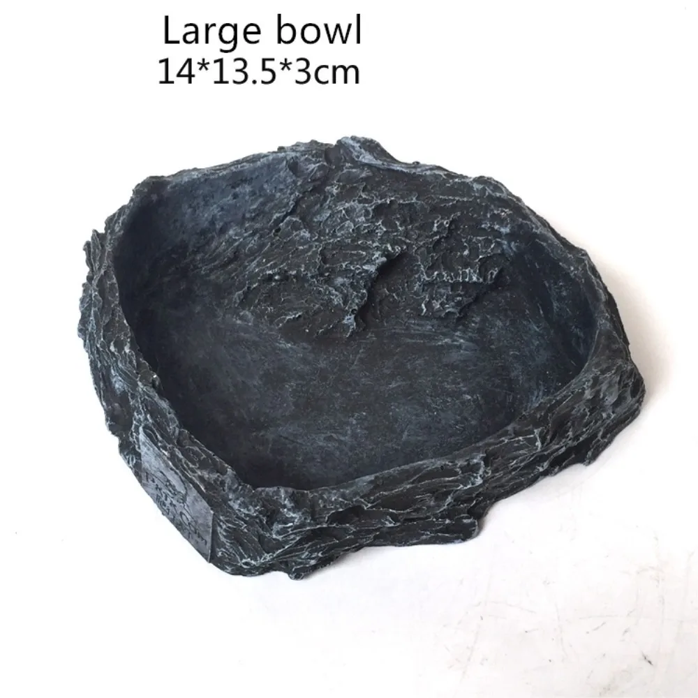 Large bowl Смола рептилий еда миска черепаха воды кормушка Pet черепаха кормушка Декор террариума для амфибий аквариум орнамент - Color: Large bowl