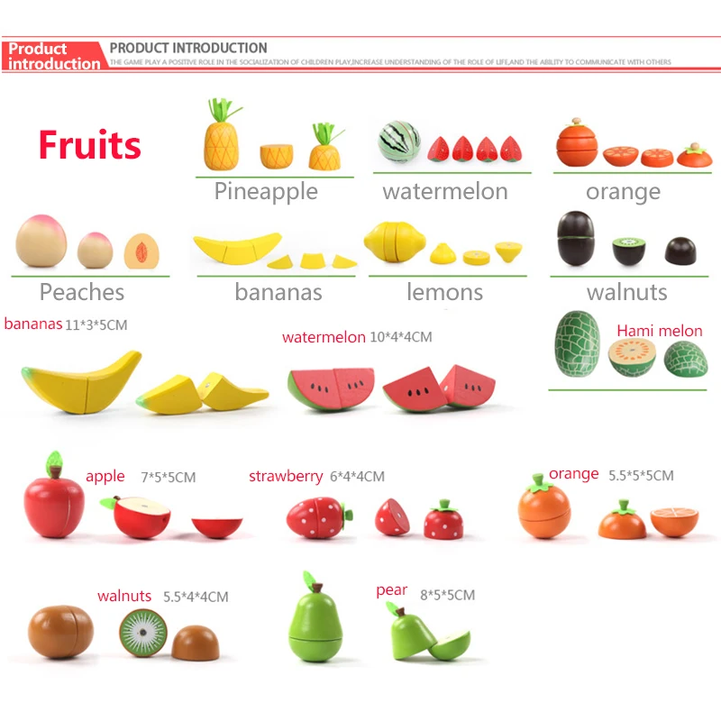 DIY Детская кухня деревянные фрукты овощи еда игрушка для стимуляции