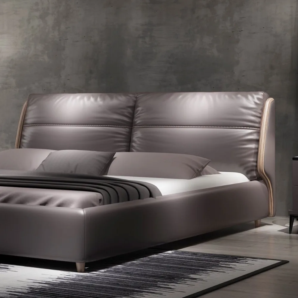 Рама DYMASTY натуральная кожа мягкая кровать современный дизайн bett Кама Мода