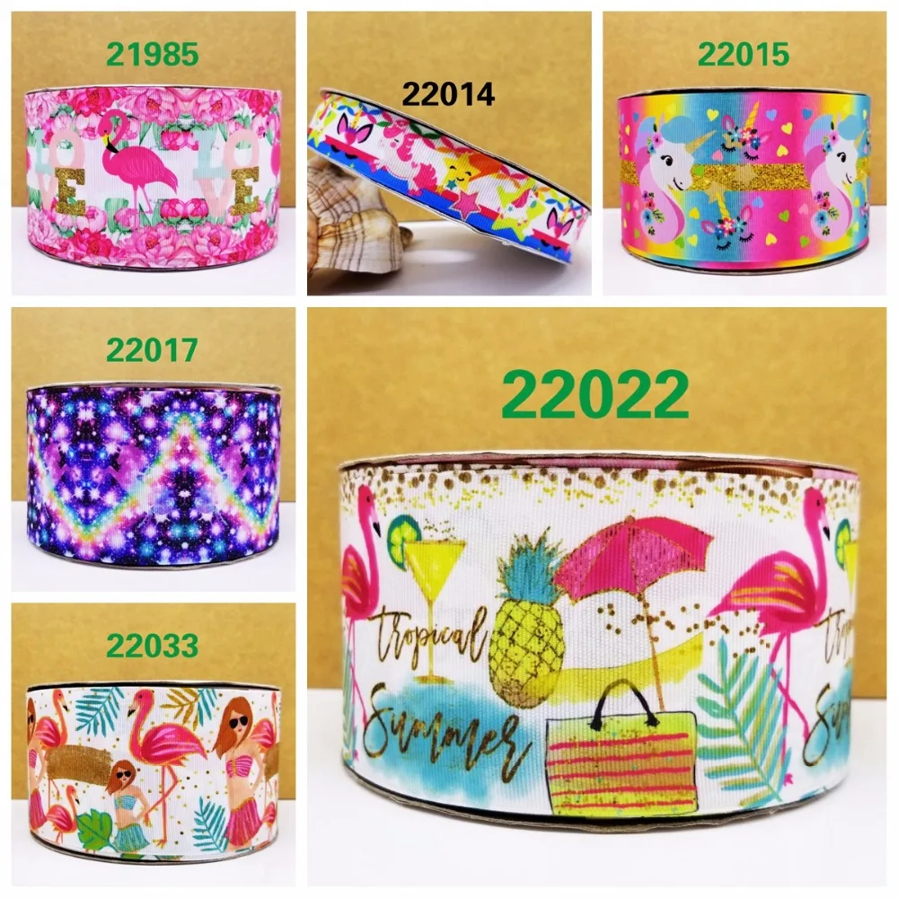 Бесплатная доставка 50 ярдов мультфильм Единорог печатных grosgrain ленты 22022 | Дом и