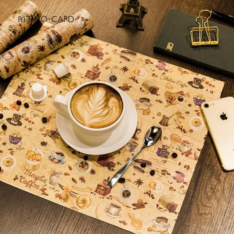 20 см широкая винтажная лента старинная газета/растения/кофе украшение с рисунком