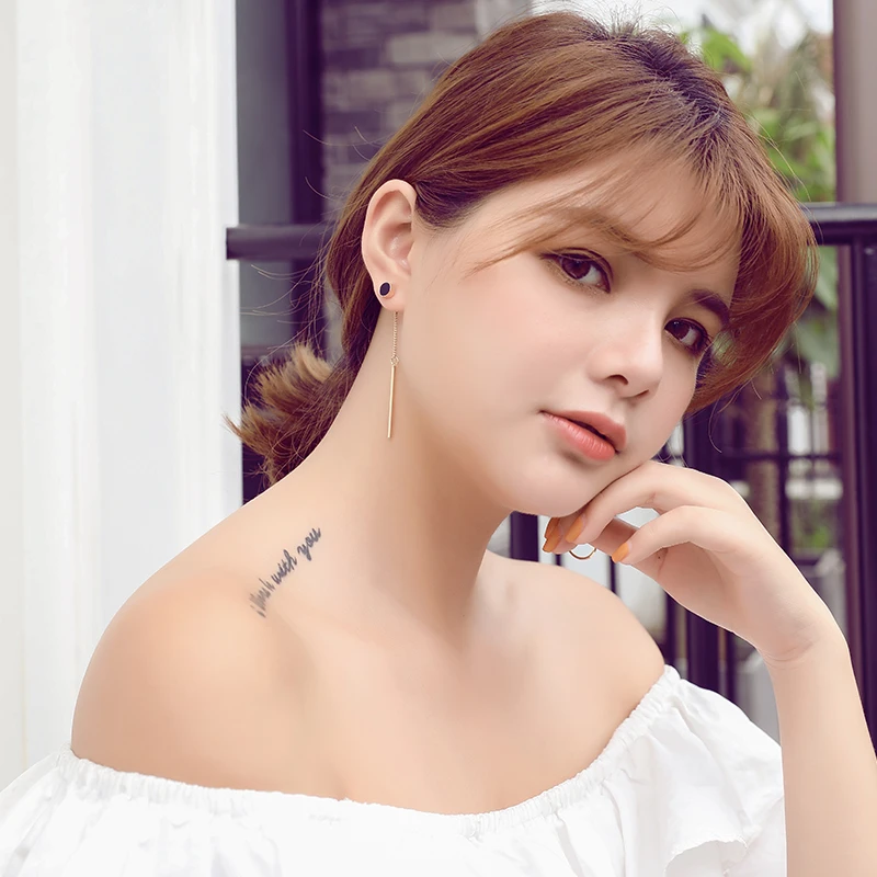 Простые Длинные асимметричные серьги с кисточками кольца женские