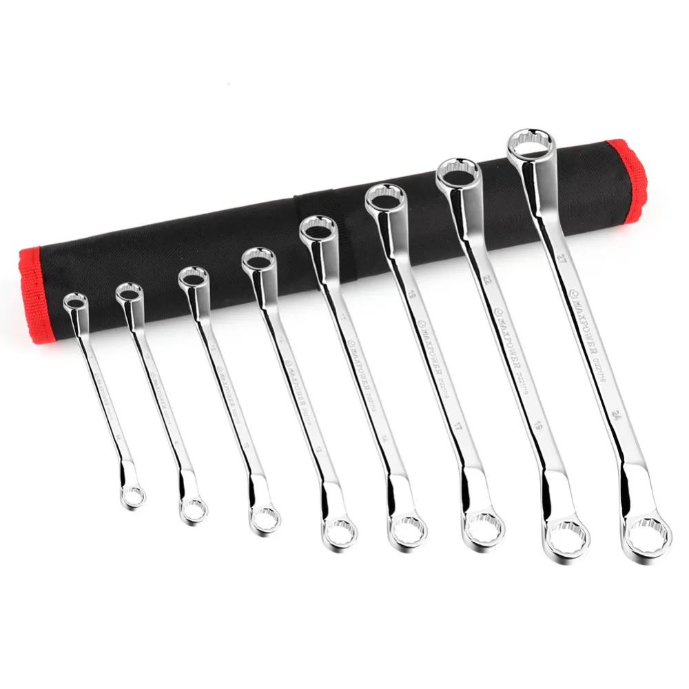 8pc 5.5*7mm/8*10mm/10*12mm/12*14mm/14*17mm/17*19mm/19*22mm/24*27mm Box End Wrench Daul Head Ratchet Spanner Long Torx Key Set B4