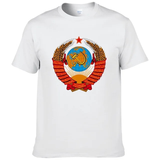 2019 Новое поступление Мужская/Женская футболка CCCP советский русский KGB Hammer Sickle