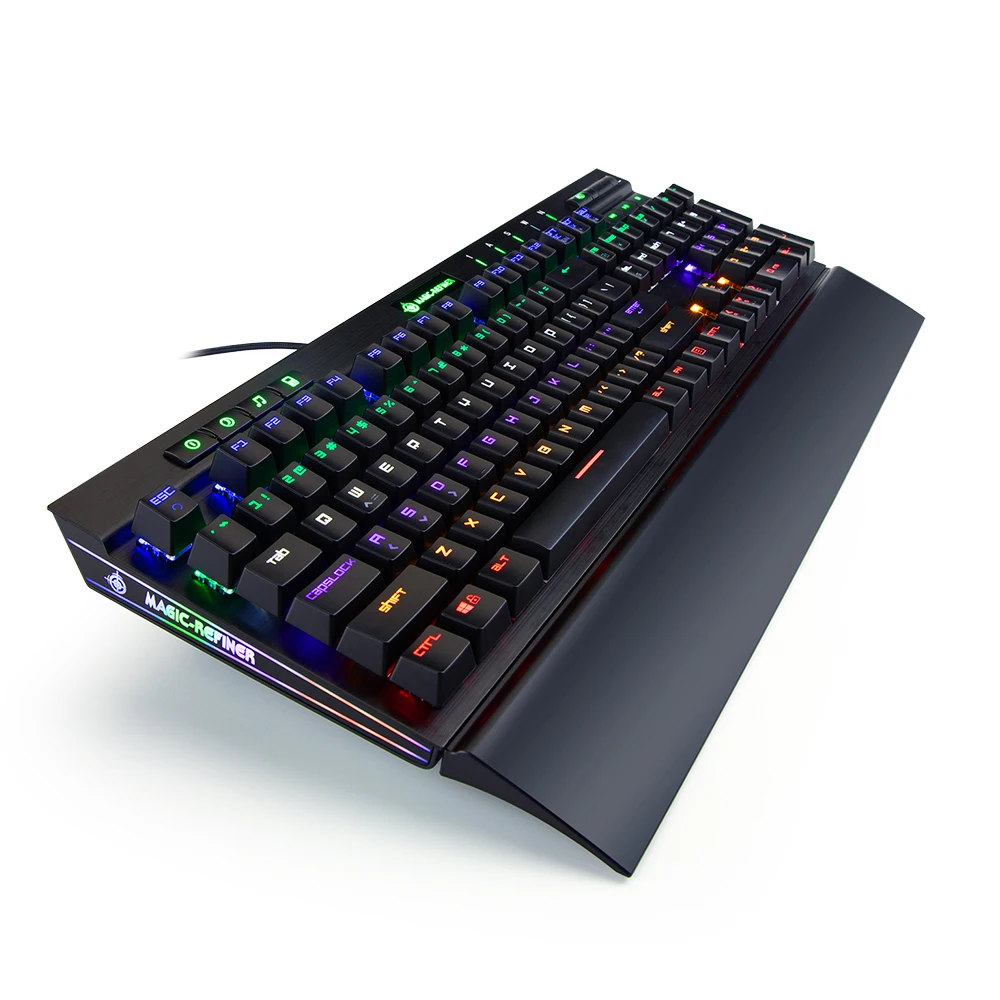Magic-Refiner MK12 механическая клавиатура игровая клавиатура USB Проводная клавиатура 12 RGB 19 подсветка механический оптический переключатель 104 ключ