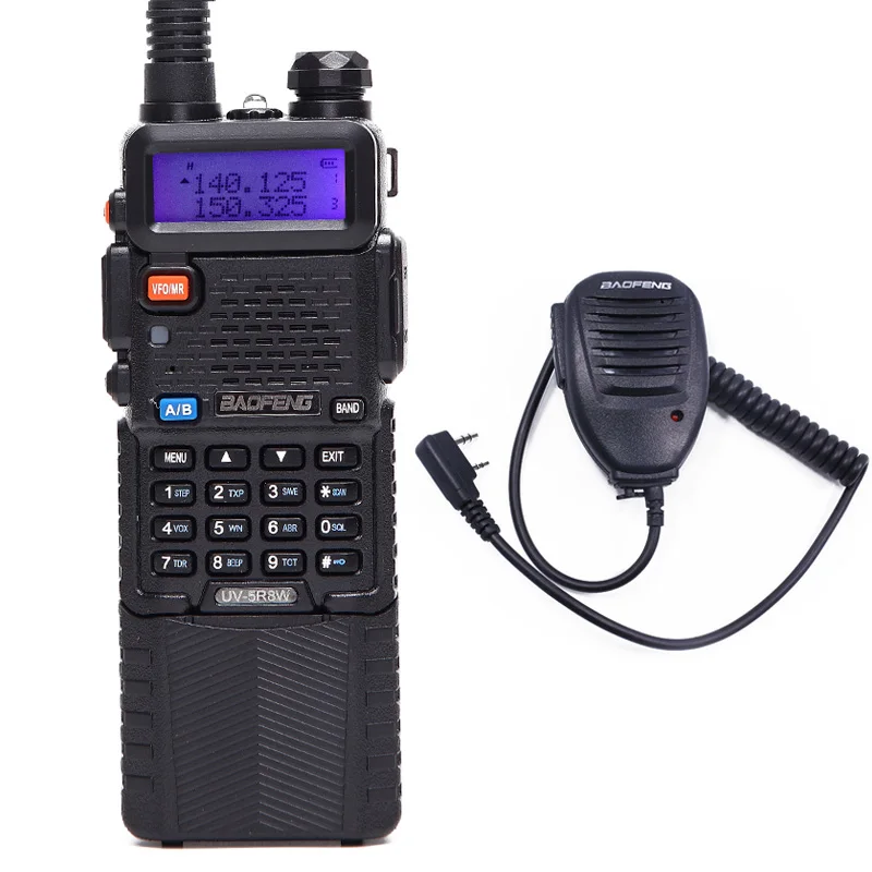 add mic Baofeng UV-5R, 8 Вт, высокая мощность, версия, 10 км, длинная рация, двухстороннее радио, VHF UHF, двухдиапазонный UV 5R, портативная рация, рация и антенна - Цвет: add mic