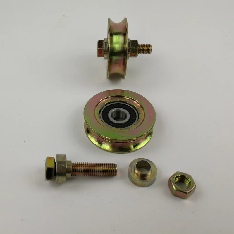 2.5 inch diameter 58mm sliding gate/wire rope pulley/rollers/wheels with U-groove and one pcs 6201RS bearing bore 12mm. 2pcs/lot |