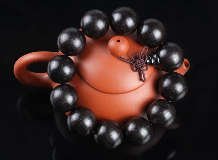 Браслет из натурального черного сандалового дерева в этническом стиле 12 15 18 20 мм браслет с объемными