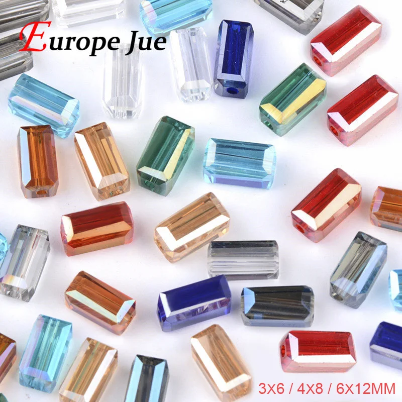 Rectangle Austrian crystal beads 3*6mm 4*8mm 6*12mm High quality Square shape glass Loose for jewelry making bracelet DIY|loose beads|austrian