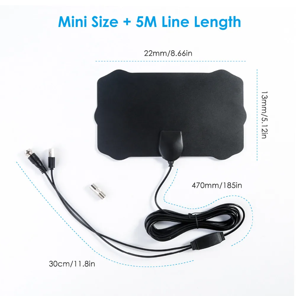 SOONHUA 25DB ТВ антенна с высоким коэффициентом усиления 1080P HD цифровая ТВ антенна 80 км Диапазон бустер активная Внутренняя антенна HD плоский дизайн антенны