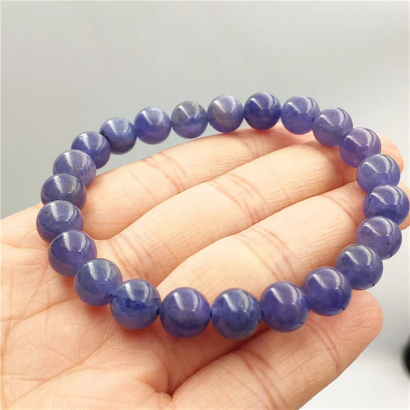 Натуральный синий танзанит Tanzania бусины редкий браслет для женщин и мужчин