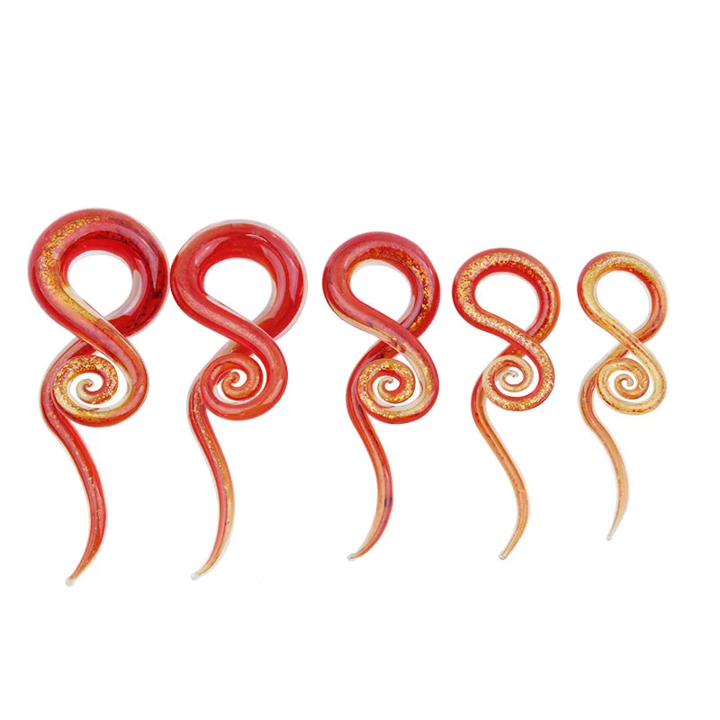 Стеклянная спиральная коническая затычка для ушей 5 мм-12 мм одна пара | Украшения