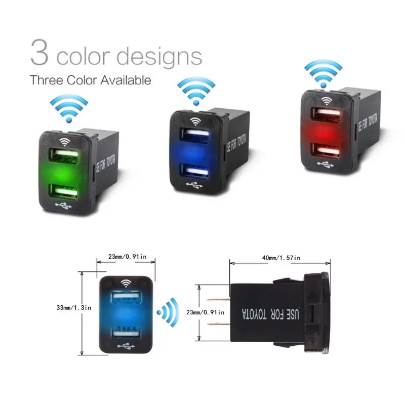 33x23 мм 12 в 24 в двойной Переходник USB для зарядки в машине Bluetooth gps локатор для Toyota