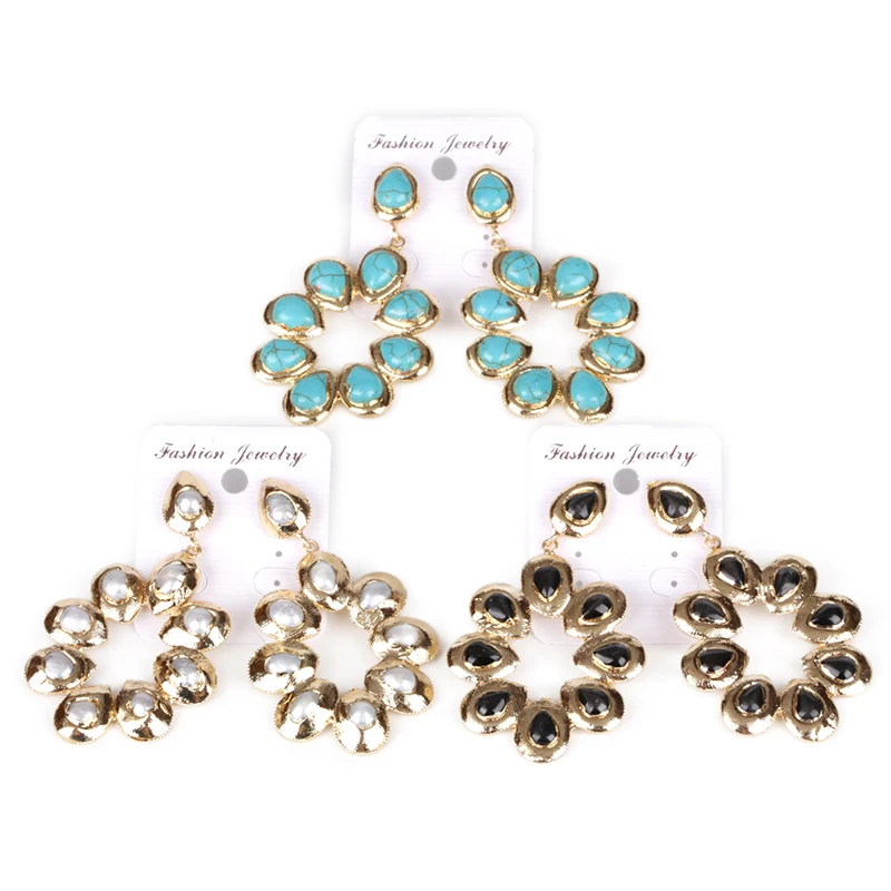 Hyperbole слеза капля воды Золотая оправа натуральная темно серая кошачий глаз опал