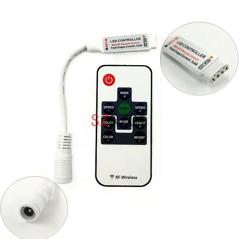 Мини DC12V RF беспроводной Led контроллер Диммер для управления одноцветная полоса