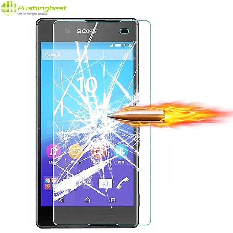 Pushingbest 9 H 0.3 ММ Передняя Закаленное Стекло Защитного Экрана Для Sony Xperia Z3 Compact Z5 Z4 Z2 Z1
