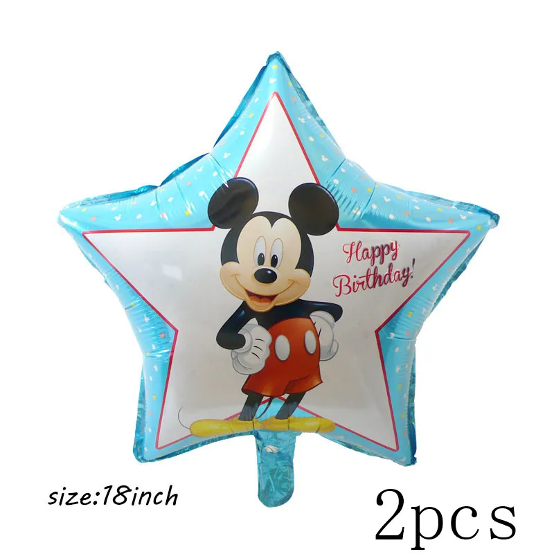 2pcs star Гигантские 114 см воздушные шары в форме Микки, Минни мультфильм день рождения украшения гелиевые шары для детей день рождения Декор Классические игрушки - Цвет: 2pcs star