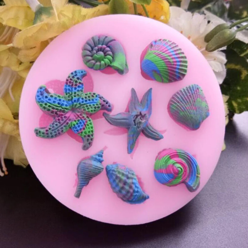 3D милые раковины в виде морских ракушек шкала силиконовые формы Diy кухонная