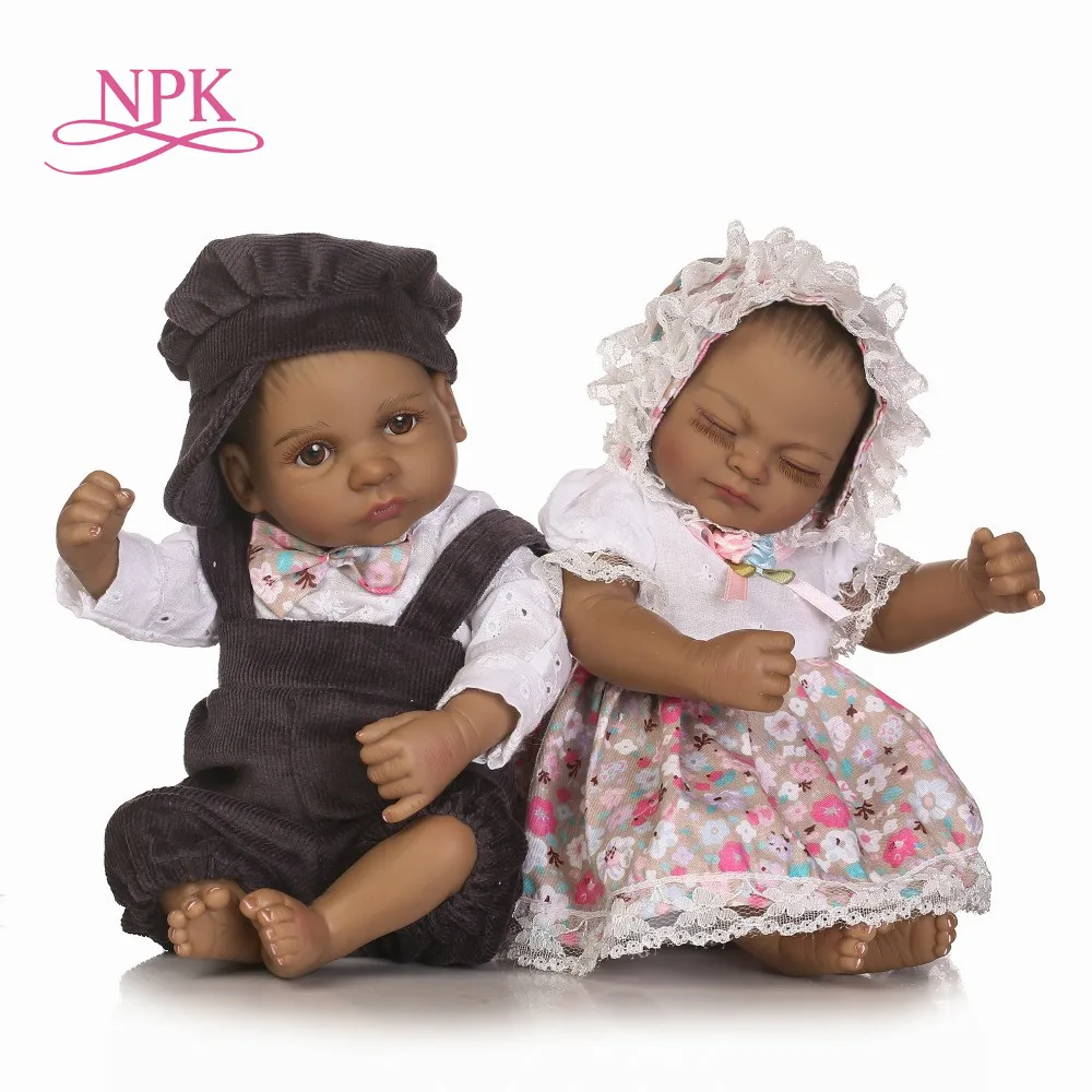 NPK 12 дюймов 25 см Мини Baby Reborn африканская американская кукла младенец черная