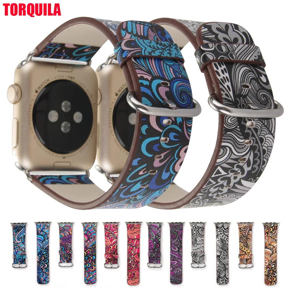 TORQUILA кожаный ремешок для Apple Watch Series 4/3/44 мм/40 мм Цвет запястье петли Замена iWatch 42