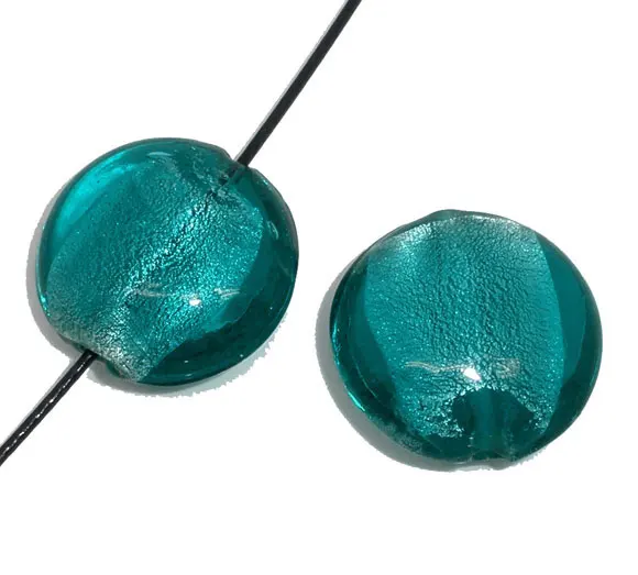 Стеклянные бусины DoreenBeads круглые голубые фольги диаметром около 20 мм (6/8 дюйма)