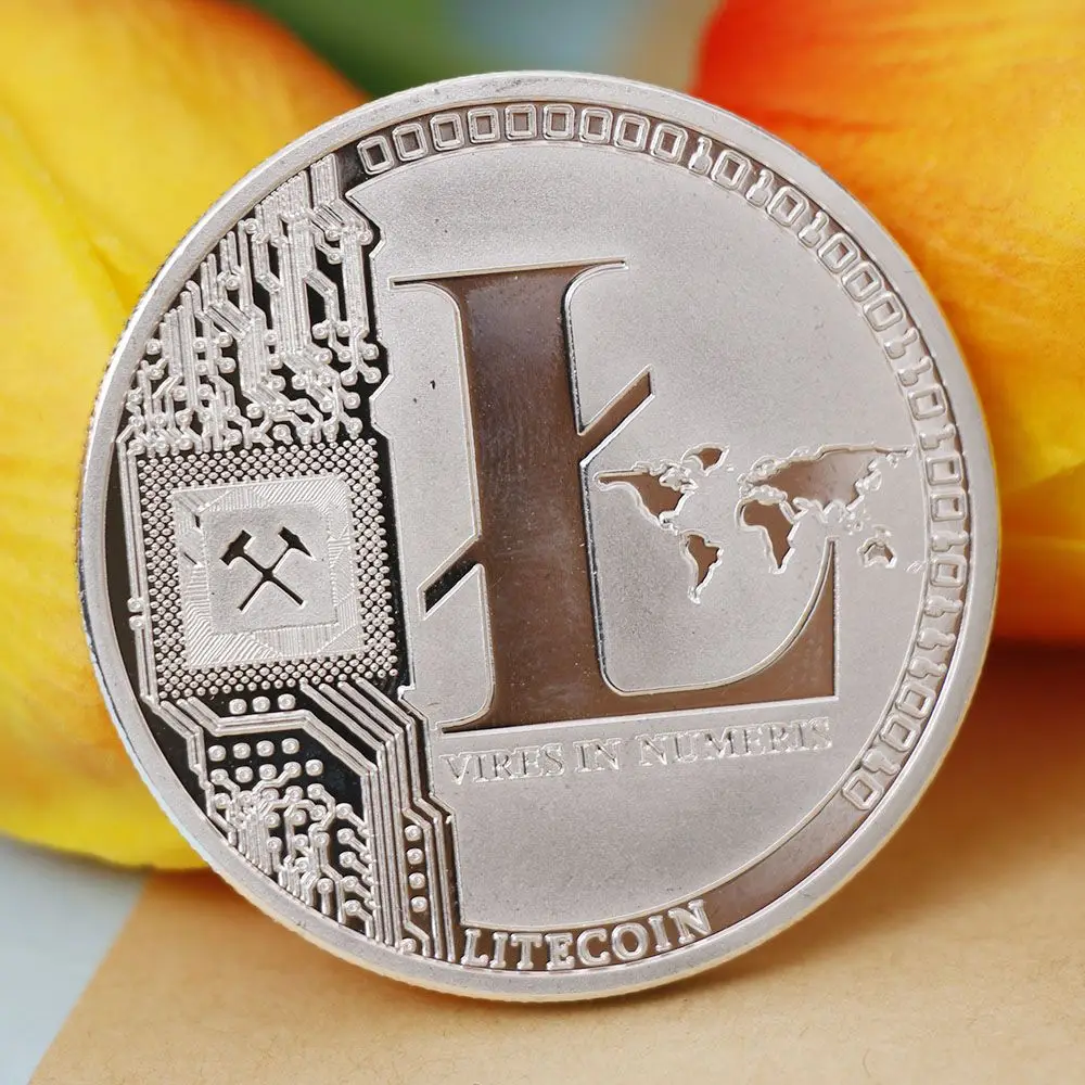 Посеребренная 25 LTC монета Litecoin Vires в цифрах медальон цифровая валюта памятные монеты