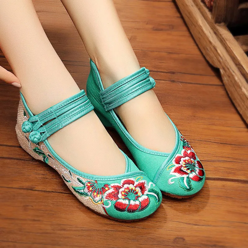 Smirnova/Модная весенняя обувь Женская вышитая с круглым носком в китайском стиле