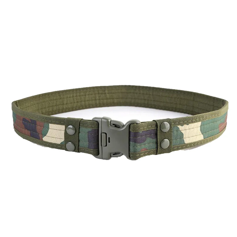 Woodland camouflage Армейские 2-дюймовый холст Duty тактический поясная сумка с Пластик с армейскими пряжками в стиле милитари Регулируемый напольный крюк для вентилятора петля пояс - Цвет: Woodland camouflage
