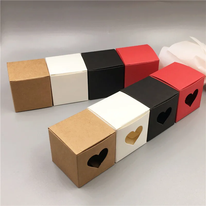 5x5x5 см коробка из крафт-бумаги в форме Куба коробки для ювелирных изделий дисплей